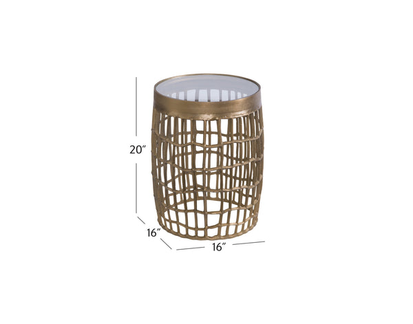 Basset Mirror Harper Accent Table - Elegant Antique Bronze Frame With Clear Glass Top For Modern Sophistication Bronze Metal 9141-lr-223