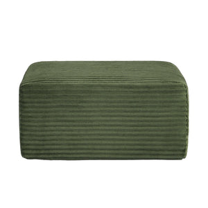 English Elm L-shaped Corduroy Cloud Sectional with Ottoman for Modern Living Room Comfort Green W2339P411753