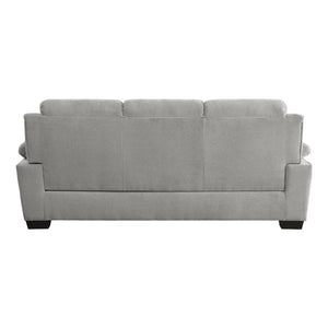 English Elm Modern Channel Tufted Sofa and Loveseat Set with Textured Polyester Upholstery Gray B011S01167