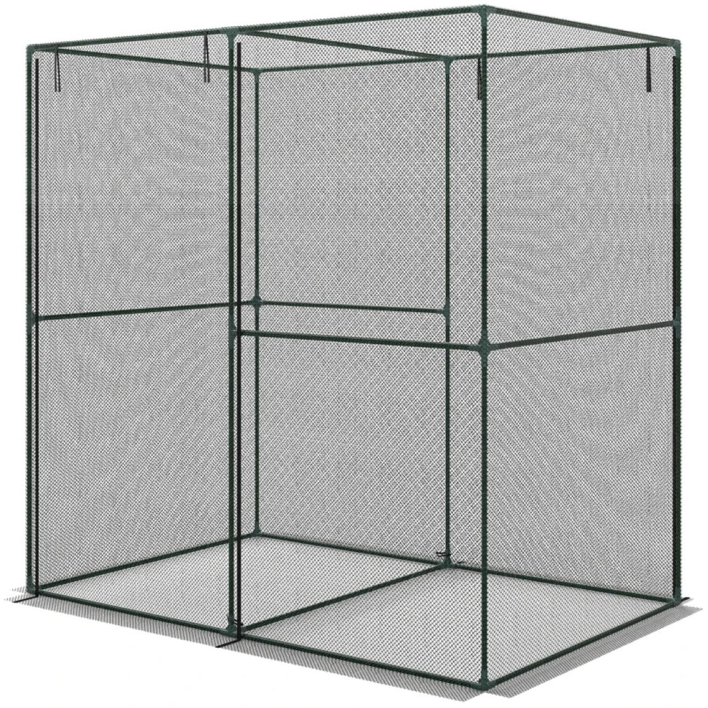 English Elm Spacious Garden Crop Cage with Steel Frame Hdpe Mesh Cover and Roll up Zippered Door T3971P468260