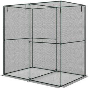 English Elm Spacious Garden Crop Cage with Steel Frame Hdpe Mesh Cover and Roll up Zippered Door T3971P468260