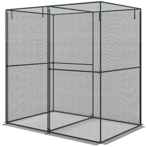 English Elm Spacious Garden Crop Cage with Steel Frame Hdpe Mesh Cover and Roll up Zippered Door T3971P468260