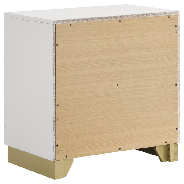 English Elm Sophia White 4-Piece Eastern King Bedroom Set - Luxe Modern Design With Gold Accents & Storage B062S01074-GIGA