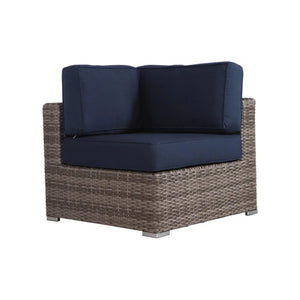 English Elm Fully Assembled Rattan Wicker 4-Person Outdoor Seating Set With Cushions & Glass Top Tables B120S00168