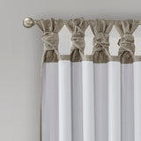 Madison Park Emilia Transitional Twist Tab Total Blackout Window Curtain Panel MP40-7408 Pewter