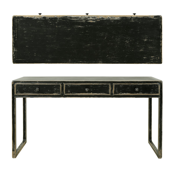 Lilys Milo Three Drawers Desk Antique Black 9143-B