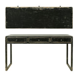 Lilys Milo Three Drawers Desk Antique Black 9143-B