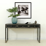 Lilys Milo Three Drawers Desk Antique Black 9143-B