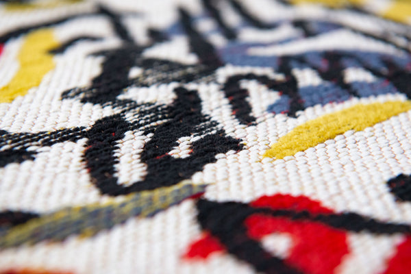 Louis de Pootere Gallery Graffito 100% PET Poly Mechanically Woven Jacquard Flatweave Abstract Rug Street Graph 7'10"