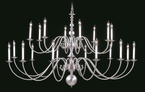 Framburg 20-light Elegant Colonial Jamestown Foyer Chandelier - Timeless Style For Any Home Décor Satin Pewter Metal 9145 Sp