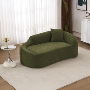 English Elm Ly-048 Chenille Curved Chaise Loveseat Sleeper Sofa Deep Seat Modern Living Room W2231P401728