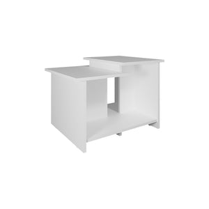 English Elm Sedalia Sleek White Coffee Table with Dual Storage Compartments, Engineered Wood, Modern Durable Design B092P269935