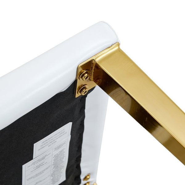 English Elm Set Of 4 Elegant White Pu Leather Chairs With Gold Legs – Chic, Durable, And Perfect For Modern Spaces! W3226P279073-GIGA