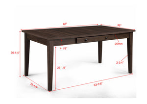 English Elm 6pc Dining Set with Rich Wood Finish, Dual Hidden Storage & Side Drawers, Upholstered Bench Comfortability Beige,Light Brown 40.75 L x 71.25 W x 7.25 H B011S01927