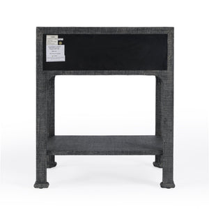 Butler Specialty Chatham Raffia Nightstand - Chic Woven Design With Sliding Drawer And Stylish Display Shelf For Home Charcoal Gmelina Arborea Wood,Mdf,Maple Veneer,Raffia,Aluminum 9147420-butler