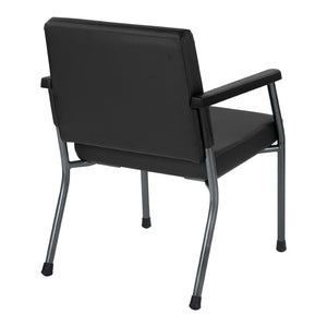 OSP Home Furnishings Bariatric Guest Chair with Reinforced Metal Frame and Pu Arms for Medical Waiting Rooms Black BC9601-R107