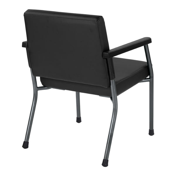 OSP Home Furnishings Bariatric Guest Chair with Reinforced Metal Frame and Pu Arms for Medical Waiting Rooms Black BC9601-R107