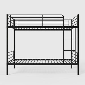 English Elm Bunk Bed Twin Over Iron Frame with Full Guardrail Ladder Kids Room Sleeper W5635P479828