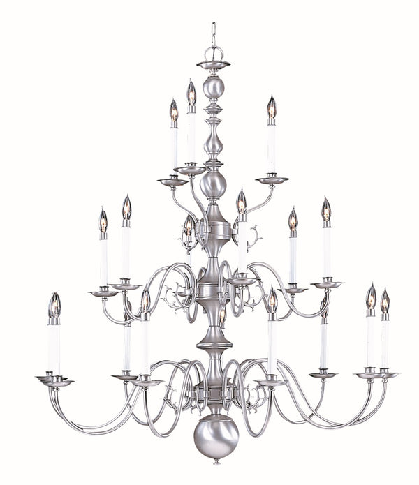 Framburg 18-light Rustic Jamestown Foyer Chandelier - Elegant Early American Craftsmanship For Your Home Satin Pewter Metal 9148 Sp