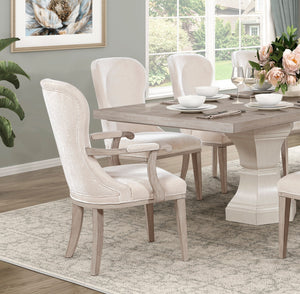 English Elm Traditional Light Gray Armchairs Set of 2 — Plush Felt Upholstery, Foam-Cushioned Seat & Back, Sturdy Wood Frame, Dining Accent Comfort B011P395332