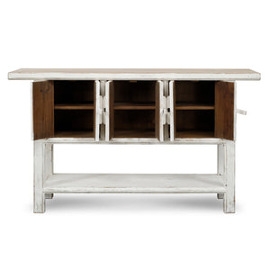 Lilys Amalfi Two Tones 3 Doors Console With Shelf Off White 63X16X36 9149-S