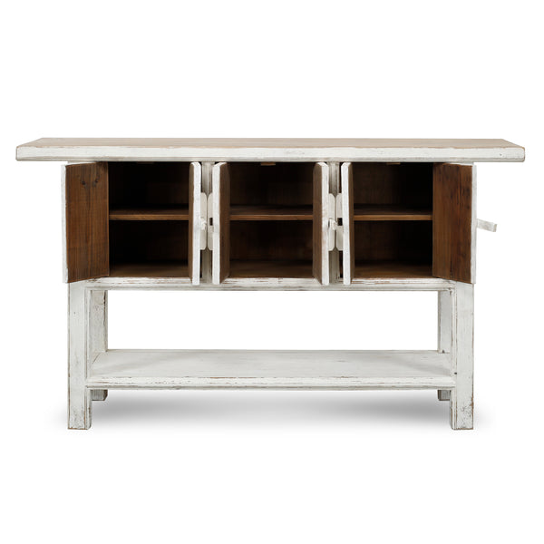 Lilys Amalfi Two Tones 3 Doors Console With Shelf Off White 63X16X36 9149-S