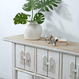 Lilys Amalfi Two Tones 4 Doors Console With Shelf Off White 84X18X36 Pre-Order Only 9149-L