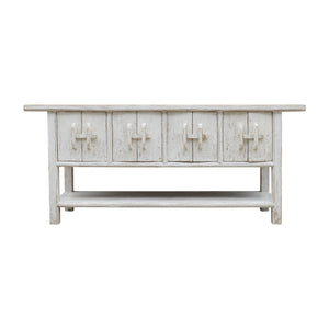 Lilys Amalfi Two Tones 4 Doors Console With Shelf Off White 84X18X36 Pre-Order Only 9149-L