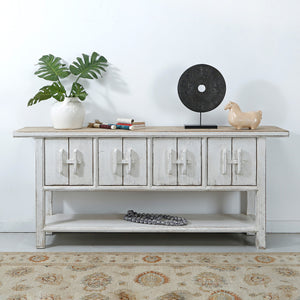 Lilys Amalfi Two Tones 4 Doors Console With Shelf Off White 84X18X36 Pre-Order Only 9149-L