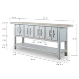 Lilys Amalfi Two Tones 4 Doors Console With Shelf Off White 84X18X36 Pre-Order Only 9149-L