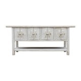 Lilys Amalfi Two Tones 4 Doors Console With Shelf Off White 84X18X36 Pre-Order Only 9149-L