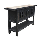 Lilys Amalfi Two Tones 3 Doors Console With Shelf Antique Black 63X16X36 9149B-S