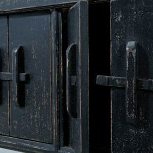 Lilys Amalfi Two Tones 3 Doors Console With Shelf Antique Black 63X16X36 9149B-S