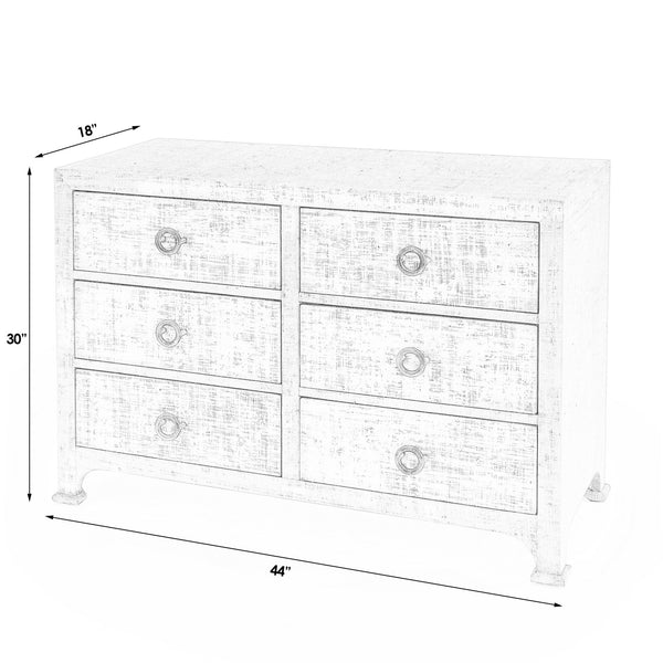 Butler Specialty Chatham 6 Drawer Dresser In Woven Raffia With Brass Pulls - Chic Storage Solution For Any Room Charcoal Gmelina Arborea Wood,Mdf,Maple Veneer,Raffia,Aluminum 9149420-butler