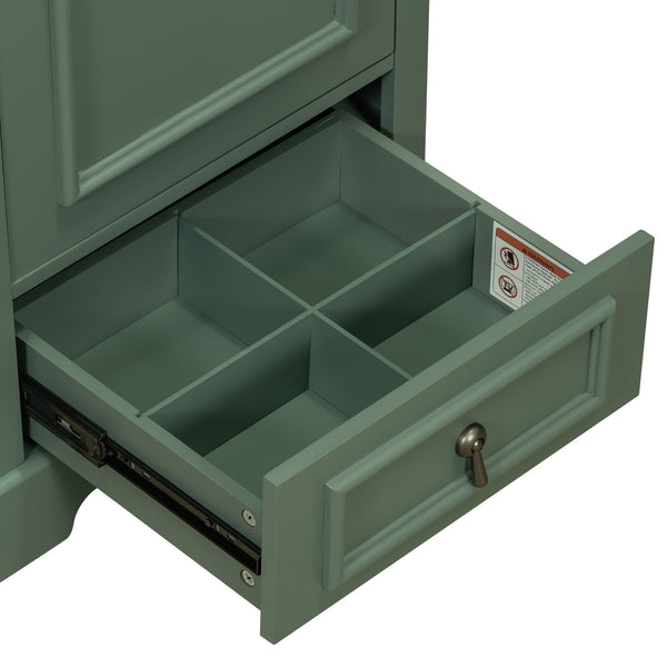 English Elm 20 Inch Bathroom Vanity with Ceramic Sink, Soft-Close Door, Adjustable Shelf, Smart Storage Organizing Design Green N729P299505F