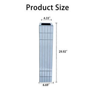 English Elm Tall Mirrored Floor Vase 29.92" Silver Cube Design — Modern Handcrafted Glass & MDF Accent Piece W3836P362099