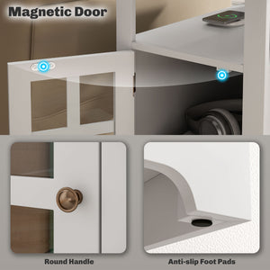 English Elm Homcom Slim Shoe Cabinet With 3 Fold-Out Drawers, Stylish Storage For Hallways & Bedrooms, White W2225P229439