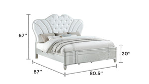 English Elm Landmark 4-Piece King Bedroom Set: Upholstered Button-Tufted Bed With Usb Charging & Elegant Storage B009S01364