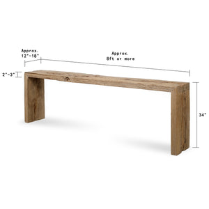 Lilys Vintage Waterfall Console Table Weathered Natural Approx.8Ft Long 9150-XL