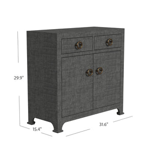 Butler Specialty Chatham Raffia Chest - Versatile 3 Drawer Storage Solution For Bedroom, Hallway, Or Living Room Charcoal Gmelina Arborea Wood,Mdf,Maple Veneer,Raffia,Aluminum 9151420-butler