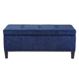 Madison Park Shandra II Modern/Contemporary Tufted Top Soft Close Storage Bench FPF18-0195 Blue