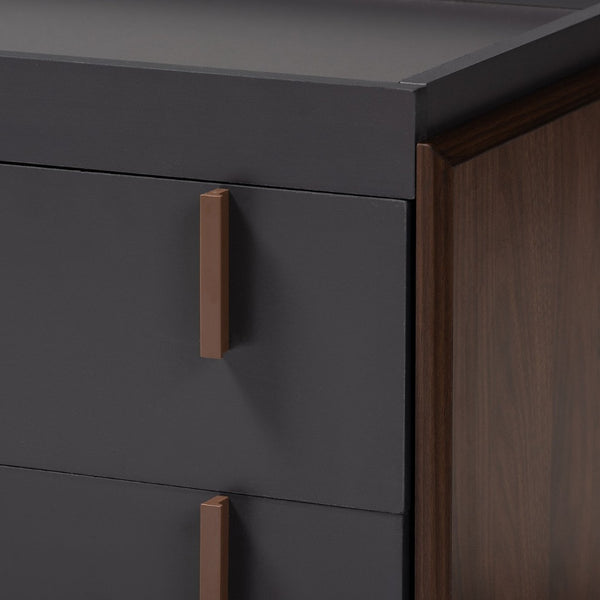 Baxton Studio Baxton Studio Modern Two-Tone Gray & Walnut 2-Drawer TV Stand for Organized Living Room Style BR3TV313-Columbia/Dark Grey-TV