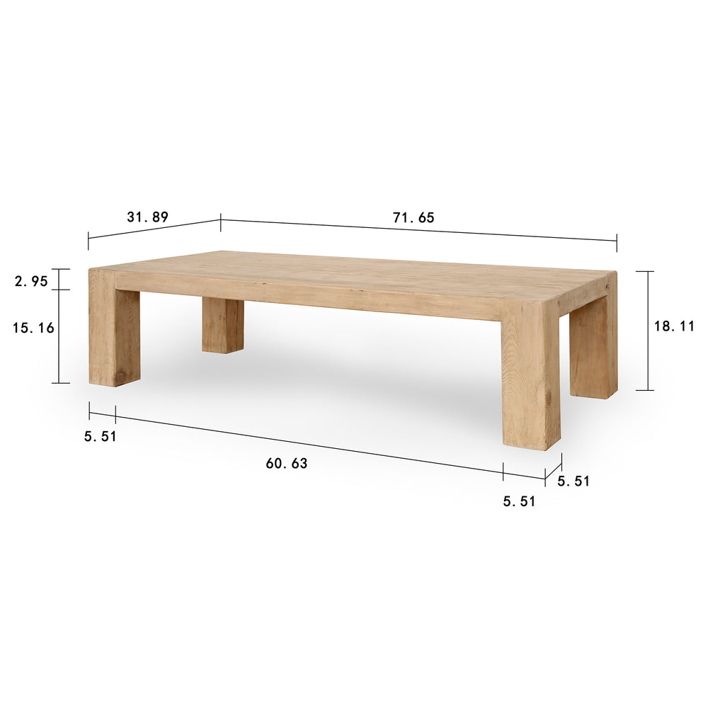 Lilys Capri Dovetail Rectangular Coffee Table Large 72X32X18 9152