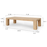 Capri Dovetail Rectangular Coffee Table Large 72X32X18