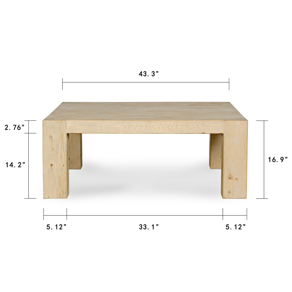 Lilys Capri Dovetail Square Coffee Table Weathered Natural 43X43X17H 9152-1