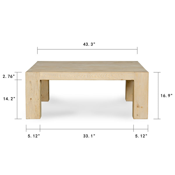 Lilys Capri Dovetail Square Coffee Table Weathered Natural 43X43X17H 9152-1
