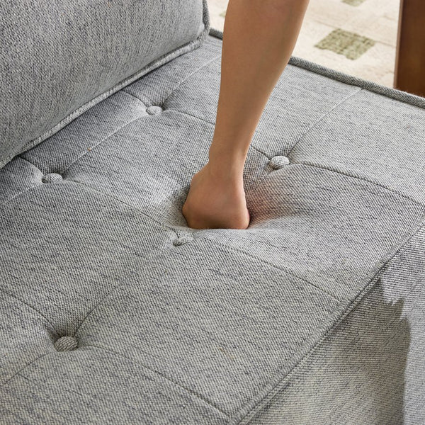 English Elm The light gray linen wooden frame sofa — modular, durable solid wood frame, Nordic comfort for small apartments W3612P395721