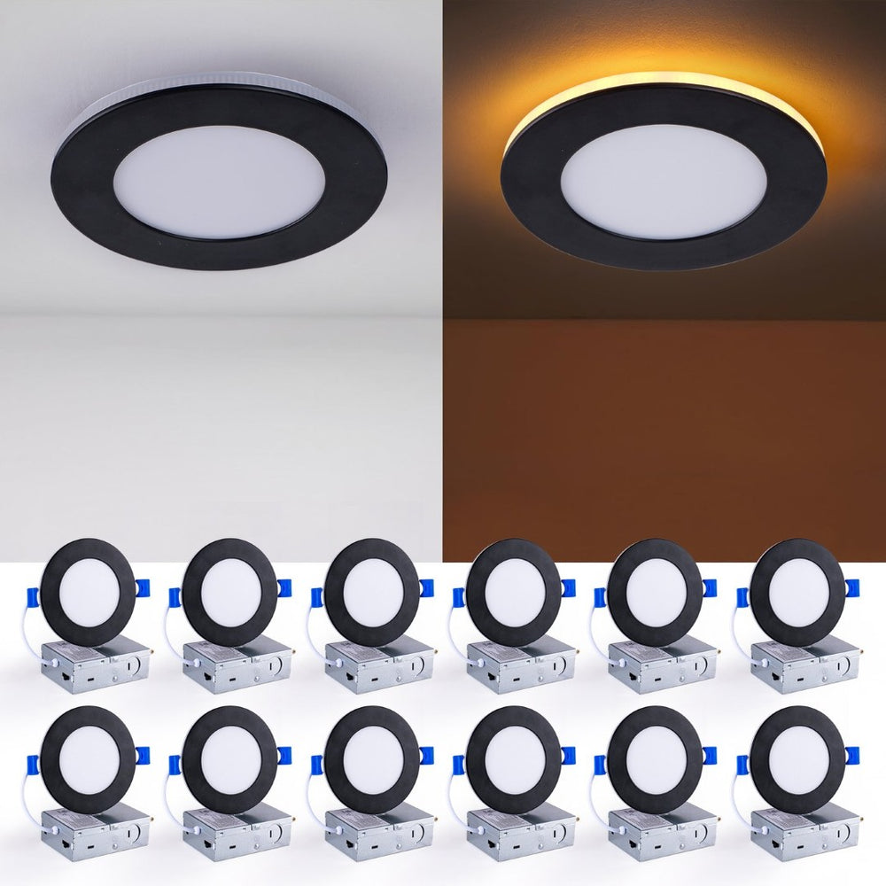 English Elm 12 Pack Canless Led Wafer Downlights 4 Inch Dimmable with Selectable Color Temperature W2312P415999