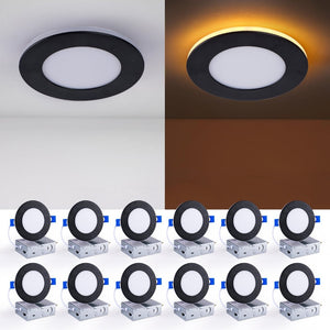 English Elm 12 Pack Canless Led Wafer Downlights 4 Inch Dimmable with Selectable Color Temperature W2312P415999