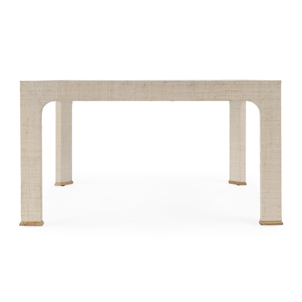 Butler Specialty Chatham Glass And Raffia Square Coffee Table - Modern Elegance With Textured Natural Finish Natural Saguran Raffia,Glass,Gmelina Arborea Wood 9153362-butler